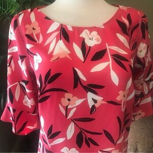 🇺🇸 Talbots Floral Pink Blouse, Size XS